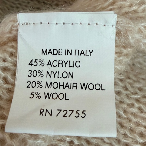 Oriana Split Back Open Weave Mohair Wool Blend Sweater Medium Made in Italy - Picture 8 of 10